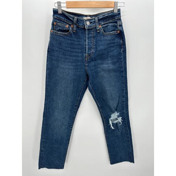 Levi's Womens 28 Medium Wash Distressed Wedgie Straight Denim Jeans Stretch NWOT - Picture 1 of 11